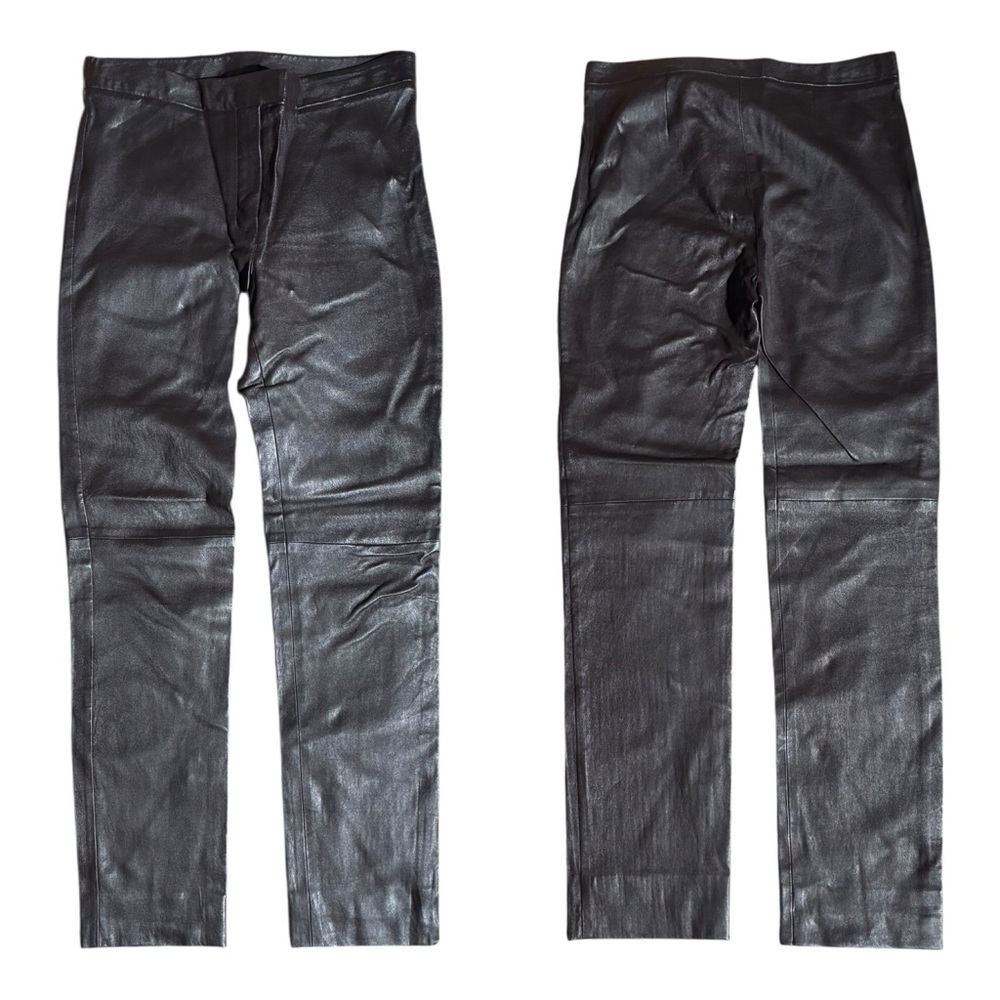 Maison Ullens Leather Leggings Brown